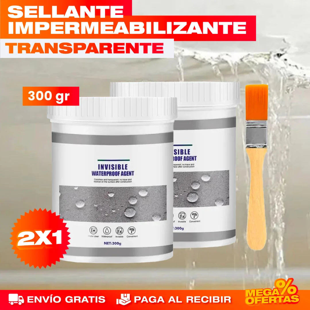 PROMO 2X1 SELLANTE IMPERMEABILIZANTE TRANSPARENTE 300g